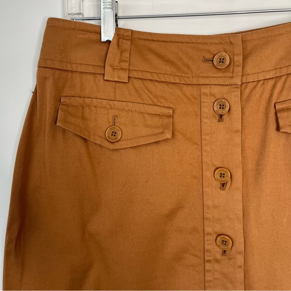 Jones New York Signature Camel Button Front Skirt - Picture 2 of 4